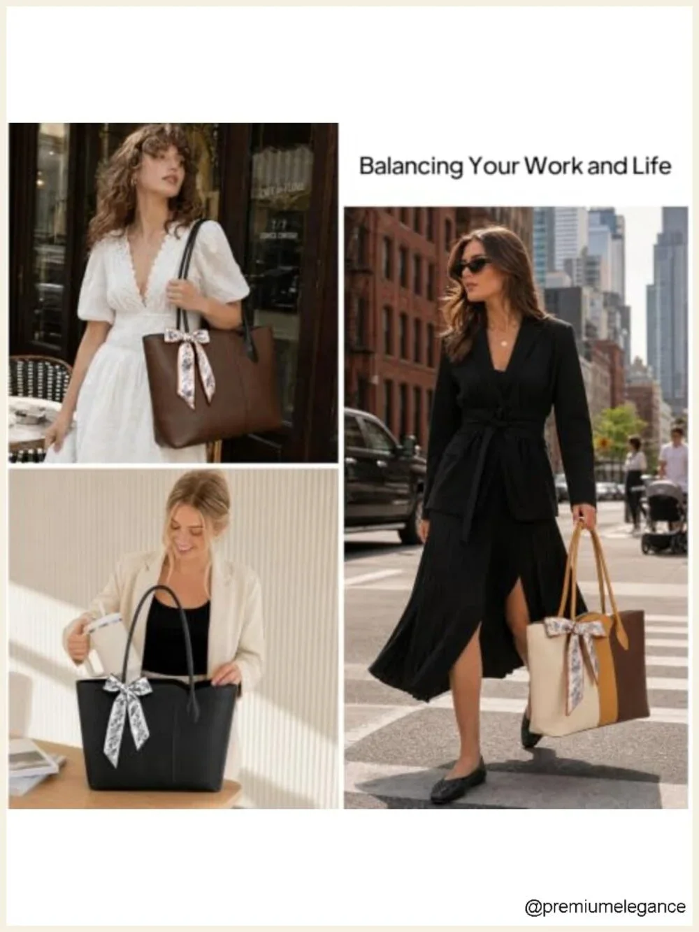 Vegan Leather Laptop Tote Bag for Women, 15.6